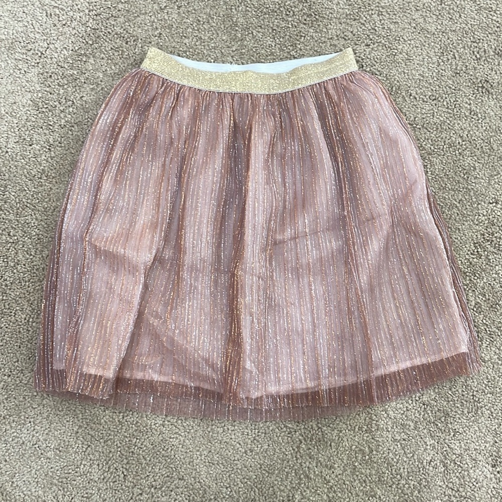 Girls Pink and Gold Sparkle Skirt - Size 4 XS